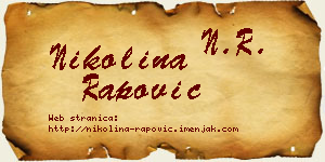 Nikolina Rapović vizit kartica